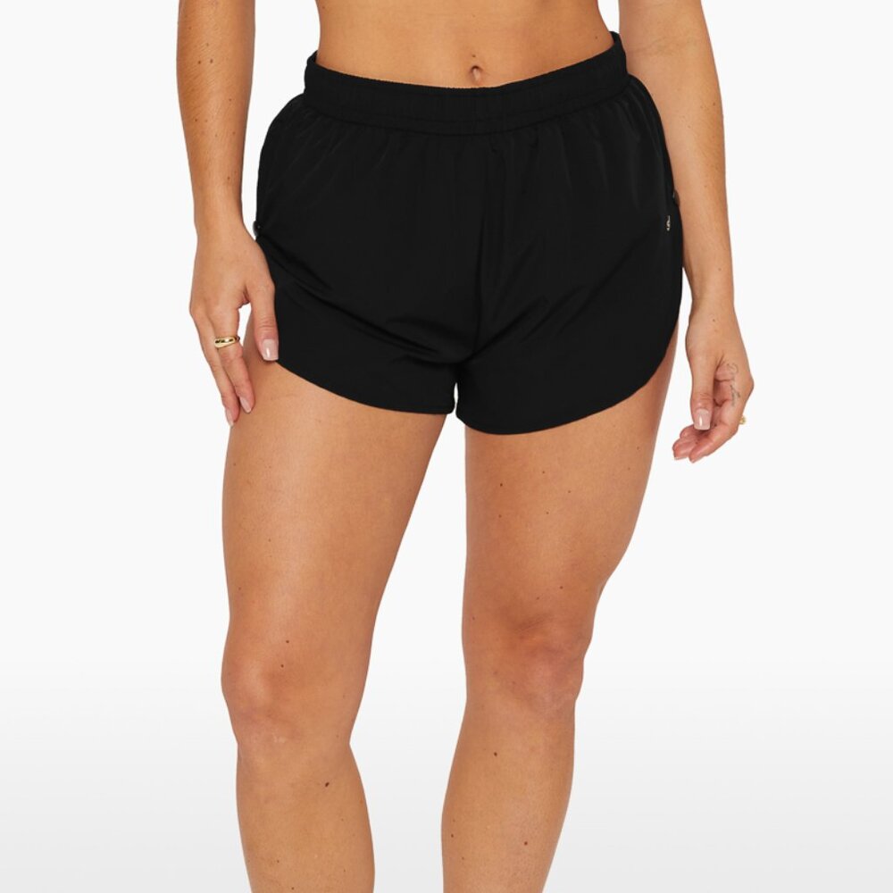 NWT SET ACTIVE NYLON TRACK SHORTS - ONYX / S